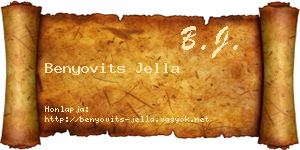 Benyovits Jella névjegykártya